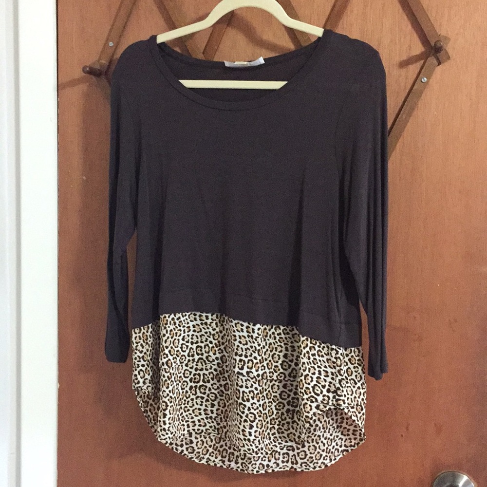 Michael Kors brown leopard print T-shirt